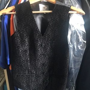 Boys black velvet vest